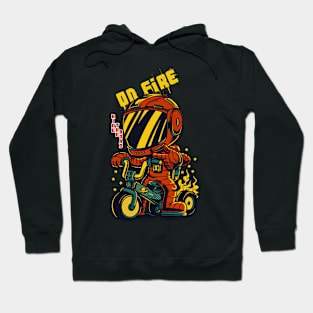 Retro Biker Art: Vintage Motorcycle Rider Design Hoodie